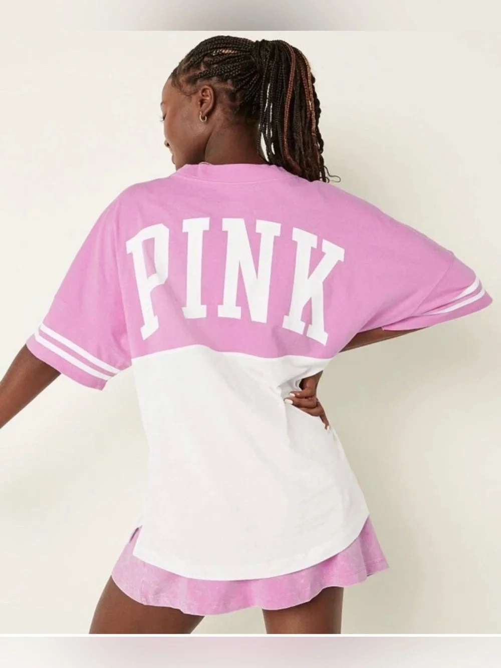 Victoria's Secret PINK Cotton Oversized Pocket Tee Shirt~ Size: Large
